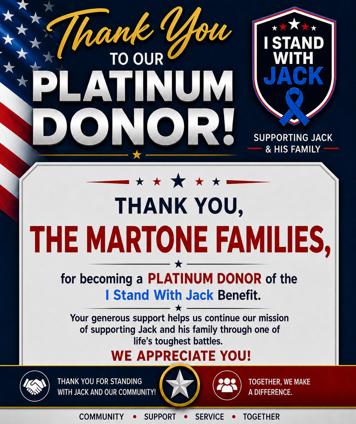Thank you Martone Families - Platinum Level Donor