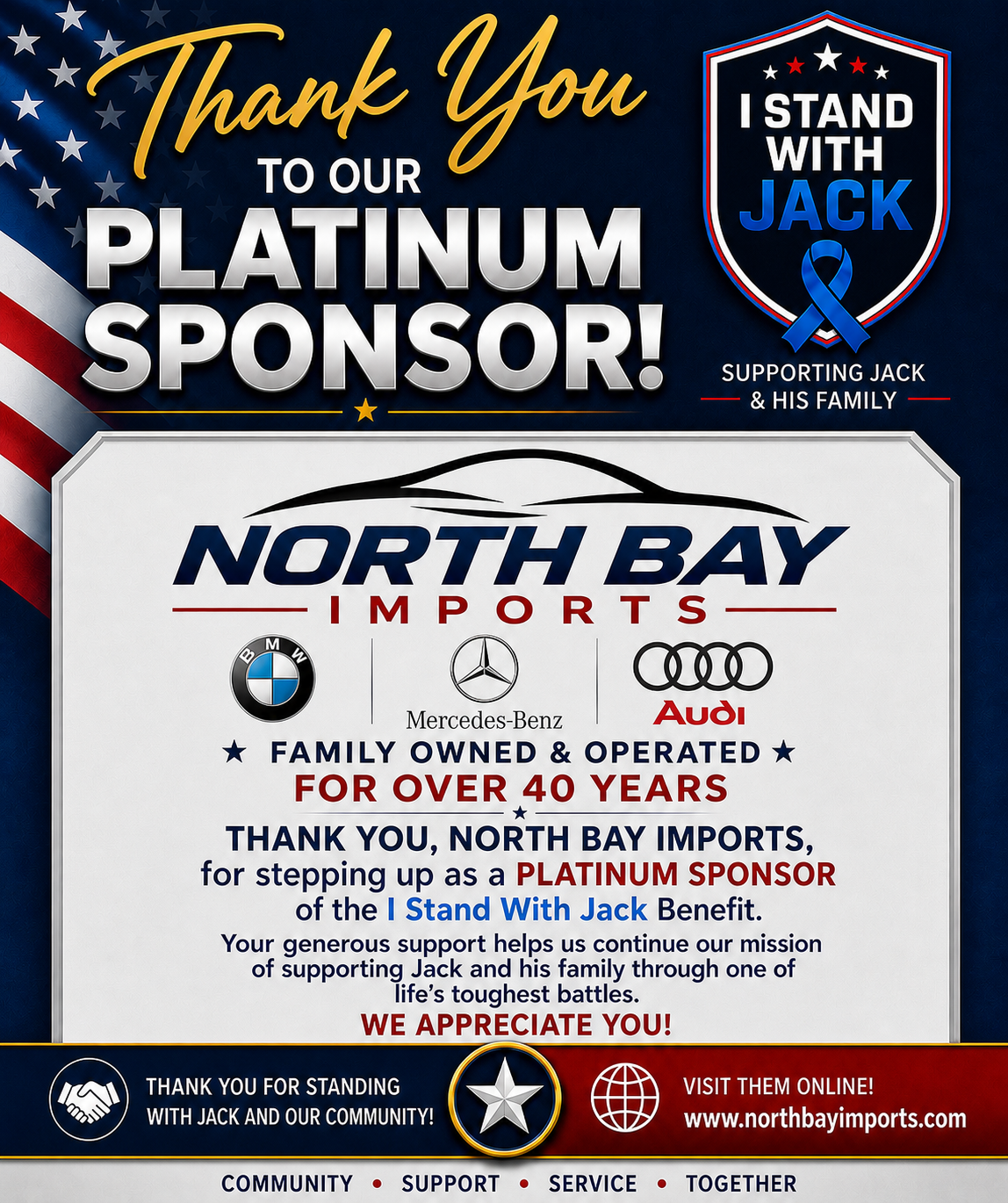 Thank you Northbay Imports - Platinum Level Donor