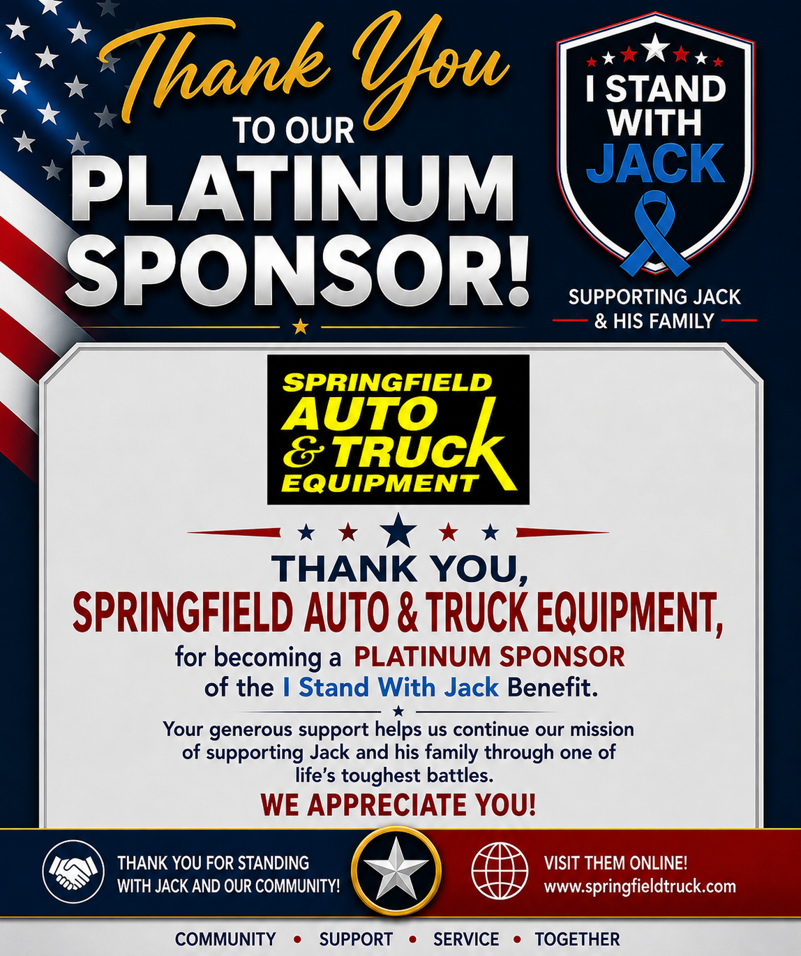 Thank you Springfield Auto and Truck - Platinum Level Donor